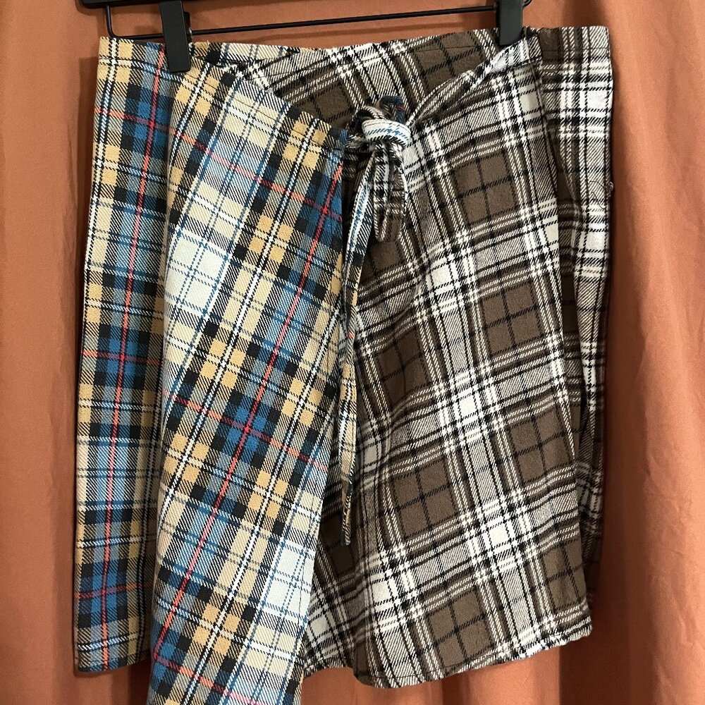 Urban Renewal Remade Heavy Flannel Wrap Mini Skirt